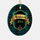 Henderson Tartan Pset Aangepast versieringsmiddel Keramisch Ornament (Rechts)