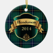 Henderson Tartan Pset Aangepast versieringsmiddel Keramisch Ornament (Voorkant)