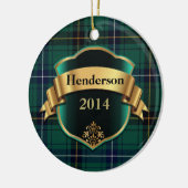 Henderson Tartan Pset Aangepast versieringsmiddel Keramisch Ornament (Links)