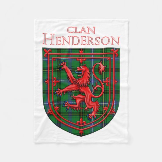 Henderson Tartan Scottish Plaid Lion Rampant Fleece Deken (Voorkant)