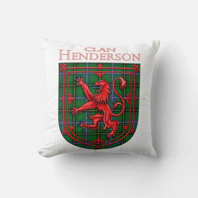 Henderson Tartan Scottish Play Lion Rampant Kussen (Voorkant)