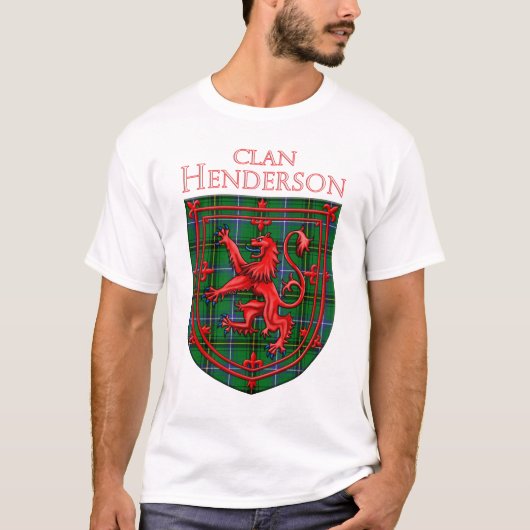 Henderson Tartan Scottish Play Lion Rampant T-shirt (Voorkant)