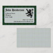 Henderson Tartan Visitekaartje (Voorkant / Achterkant)