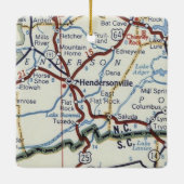 Hendersonville NC  Map Keramisch Ornament (Achterkant)