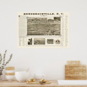 Hendersonville, NC Panoramic Map - 1913 Poster (Keuken)