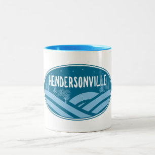 Hendersonville North Carolina Buiten Tweekleurige Koffiemok