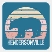 Hendersonville North Carolina Retro Beer Vierkante Sticker (Voorkant)