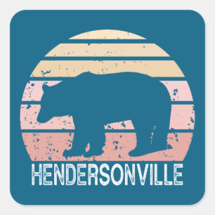 Hendersonville North Carolina Retro Beer Vierkante Sticker