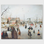 Hendrick Avercamp Ice Skatea vlakbij een dorp Cadeaupapier (Vlak)