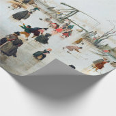 Hendrick Avercamp Ice Skatea vlakbij een dorp Cadeaupapier (Hoek)