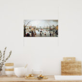 Hendrick Avercamp Ice Skatea vlakbij een dorp Poster (Keuken)
