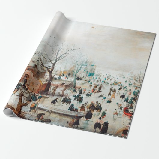 Hendrick Avercamp Winter Landschap met Ice Skater Cadeaupapier (Uitgerold)