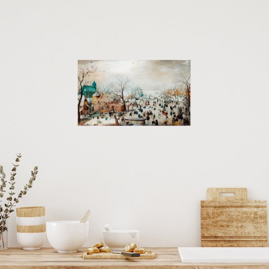 Hendrick Avercamp Winter Landschap met Ice Skater Poster (Keuken)