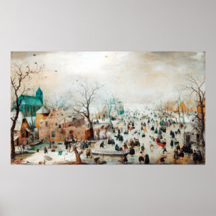 Hendrick Avercamp Winter Landschap met Ice Skater Poster