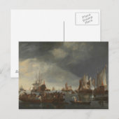 Hendrick Dubbels - Port with Sailing Ships Briefkaart (Voorkant / Achterkant)