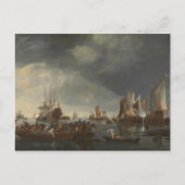 Hendrick Dubbels - Port with Sailing Ships Briefkaart (Voorkant)