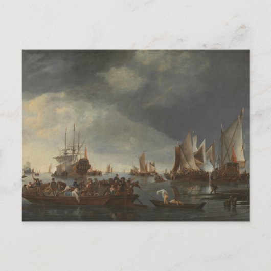 Hendrick Dubbels - Port with Sailing Ships Briefkaart (Voorkant)
