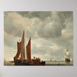 Hendrick Dubbels - Schepen buiten Dordrecht Poster