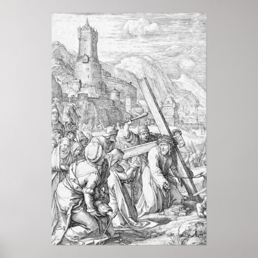 Hendrick Goltzius Christus die het kruis draagt Poster (Voorkant)