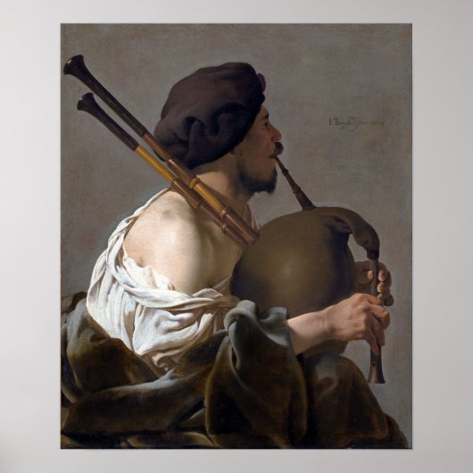 Hendrick ter Brugghen Bagpipe Player Poster (Voorkant)