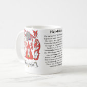 Hendricks, de oorsprong, de betekenis en de krest koffiemok (Voorkant links)