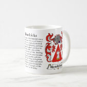 Hendricks Family Coat of Arms Mok (Voorkant rechts)