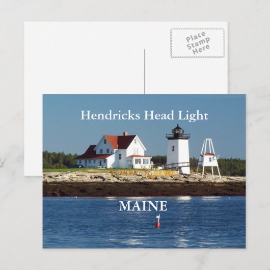 Hendricks Head Light, Maine Briefkaart (Voorkant / Achterkant)
