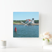 Hendricks Head Lighthouse, Maine Clock Vierkante Klok (Huis)