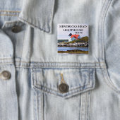 Hendricks Head Lighthouse, Maine Pin Vierkante Button 5,1 Cm (In situ)