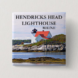 Hendricks Head Lighthouse, Maine Pin Vierkante Button 5,1 Cm