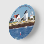 Hendricks Head Lighthouse, Maine Wall Clock Ronde Klok (Hoek)
