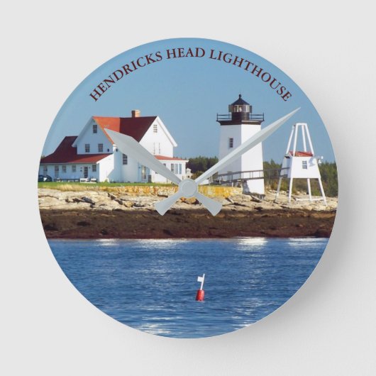 Hendricks Head Lighthouse, Maine Wall Clock Ronde Klok (Voorkant)