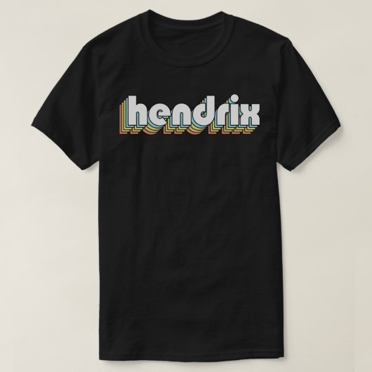Hendrix Retro Rainbow Typography Faded Style T-shirt (Design voorkant)
