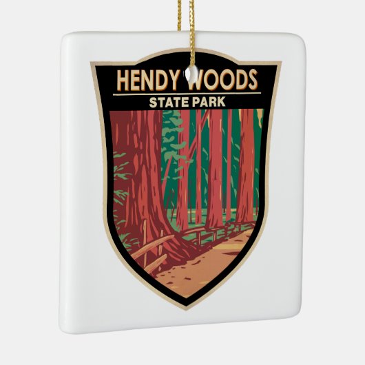 Hendy Bossen State Park California Badge  Keramisch Ornament (Rechts)