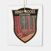 Hendy Bossen State Park California Badge Keramisch Ornament (Links)