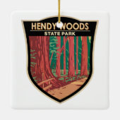 Hendy Bossen State Park California Badge Keramisch Ornament (Achterkant)