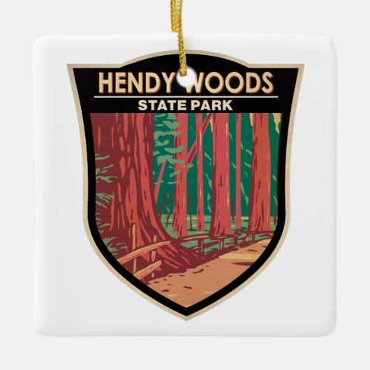 Hendy Bossen State Park California Badge Keramisch Ornament (Voorkant)
