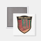 Hendy Bossen State Park California Badge  Magneet (Voorkant / Achterkant)
