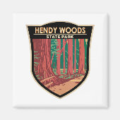 Hendy Bossen State Park California Badge  Magneet (Voorkant)