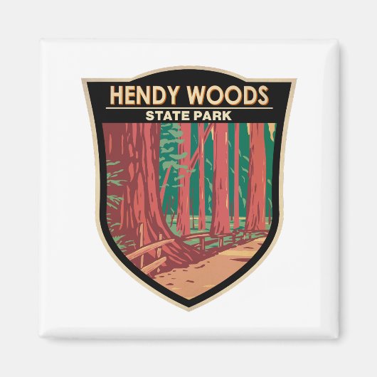 Hendy Bossen State Park California Badge  Magneet (Voorkant)