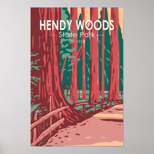 Hendy Bossen State Park California Badge  Poster