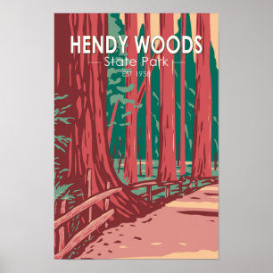 Hendy Bossen State Park California Badge Poster