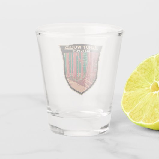 Hendy Bossen State Park California Badge  Shot Glas (Achterkant)