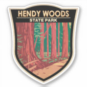 Hendy Bossen State Park California Badge  Sticker (Voorkant)