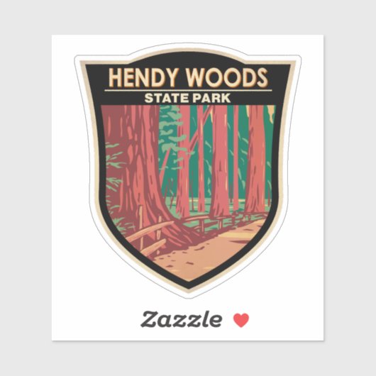 Hendy Bossen State Park California Badge  Sticker (Vel)