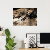 Henen en Baby Poster (Thuiskantoor)