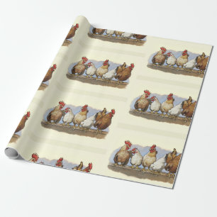 Henen en roosters, Chicken Art, Pluimvee Cadeaupapier