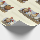 Henen en roosters, Chicken Art, Pluimvee Cadeaupapier (Hoek)