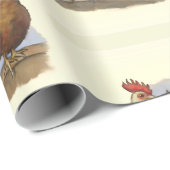Henen en roosters, Chicken Art, Pluimvee Cadeaupapier (Rol Hoek)
