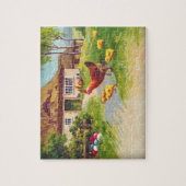 Henen, kippen en paaseieren legpuzzel (Verticaal)